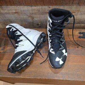Under Armour Black and White High-Top Cleats